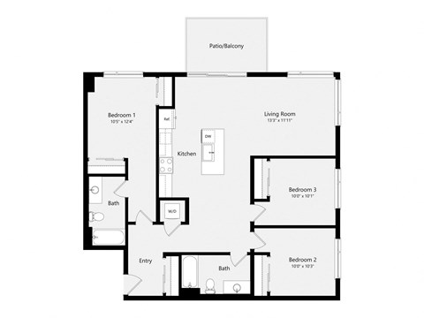 a floor plan of an open floor plan with a bedroom and a living room